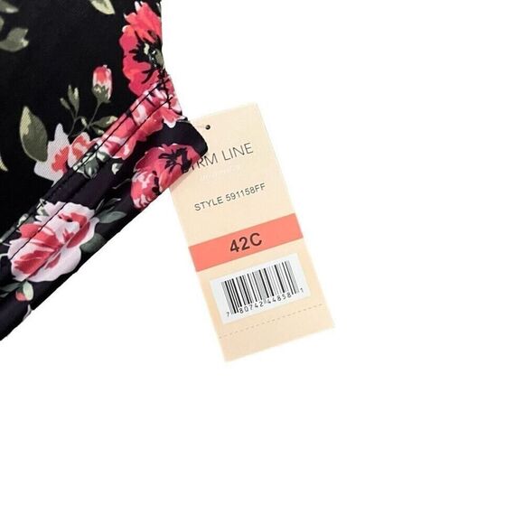 NWT STRM LINE Black Floral Wirefree Bra Size 42C - Picture 3 of 6